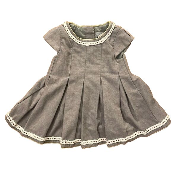 Tahari Baby Gray Pleated Dress Infant Size 12 Months - Picture 1 of 10